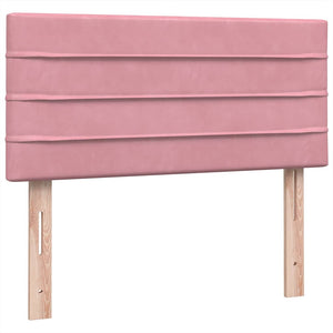 Box Spring κρεβάτι με στρώμα ροζ 90x210 εκ. Βελούδινο