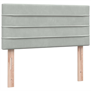 Κρεβάτι Boxspring με Στρώμα Ανοιχτό Γκρι 100x210 εκ. Βελούδινο - Pakobazaar