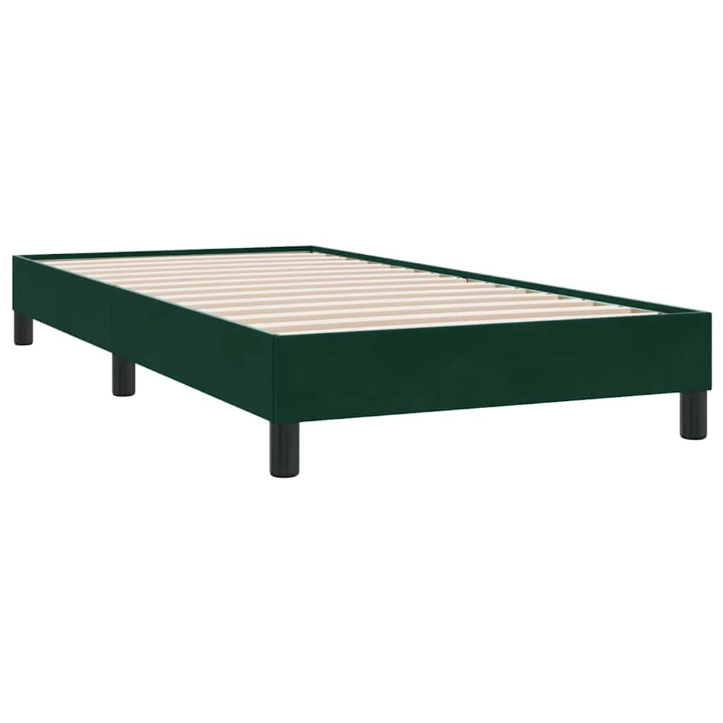 Κρεβάτι Boxspring με Στρώμα Σκούρο Πράσινο 100x210εκ. Βελούδινο