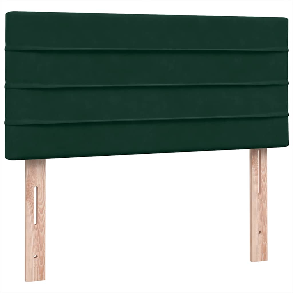 Κρεβάτι Boxspring με Στρώμα Σκούρο Πράσινο 100x210εκ. Βελούδινο