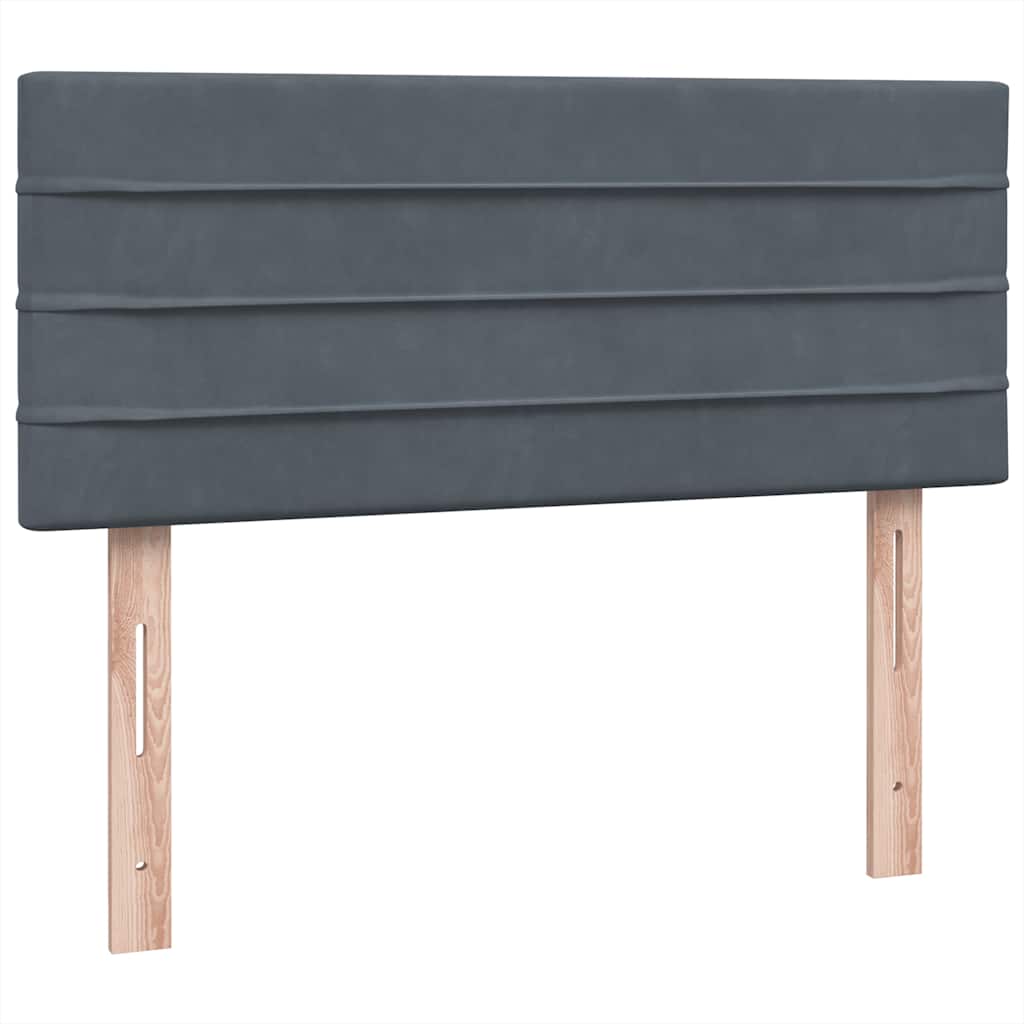 Κρεβάτι Boxspring με Στρώμα Σκούρο Γκρι 120x210 εκ. Βελούδινο - Pakobazaar