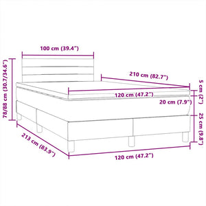 Κρεβάτι Boxspring με Στρώμα Σκούρο Πράσινο 120x210εκ. Βελούδινο - Pakobazaar