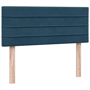 Κρεβάτι Boxspring με Στρώμα Σκούρο Μπλε 120x210 εκ. Βελούδινο - Pakobazaar