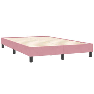 Κρεβάτι Boxspring με Στρώμα Ροζ 120x210 εκ. Βελούδινο - Pakobazaar