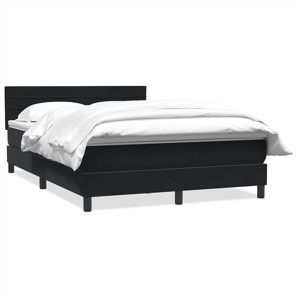 Κρεβάτι Boxspring με Στρώμα Μαύρο 1140x210 εκ. Βελούδινο