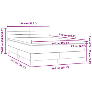 Κρεβάτι Boxspring με Στρώμα Σκούρο Πράσινο 140x210εκ. Βελούδινο