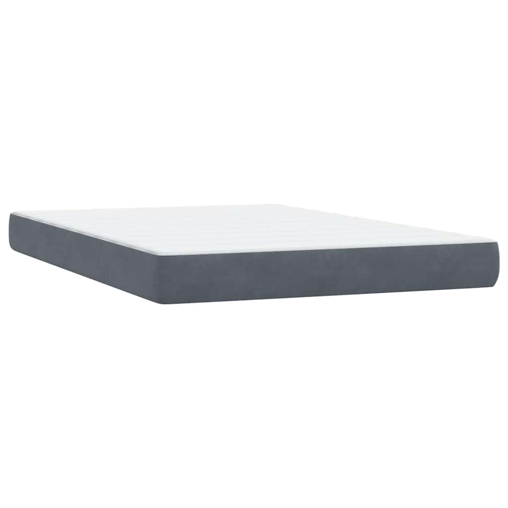 Κρεβάτι Boxspring με Στρώμα Σκούρο Γκρι 160x210 εκ. Βελούδινο
