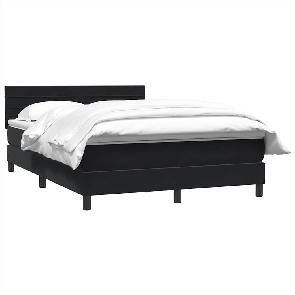 Κρεβάτι Boxspring με Στρώμα Μαύρο 160x210 εκ. Βελούδινο