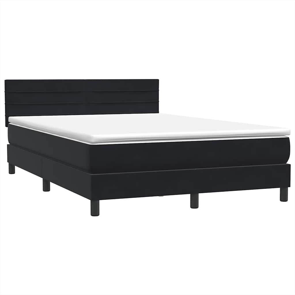 Κρεβάτι Boxspring με Στρώμα Μαύρο 160x210 εκ. Βελούδινο