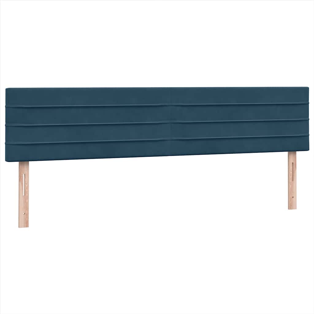 Κρεβάτι Boxspring με Στρώμα Σκούρο Μπλε 180x210 εκ. Βελούδινο - Pakobazaar