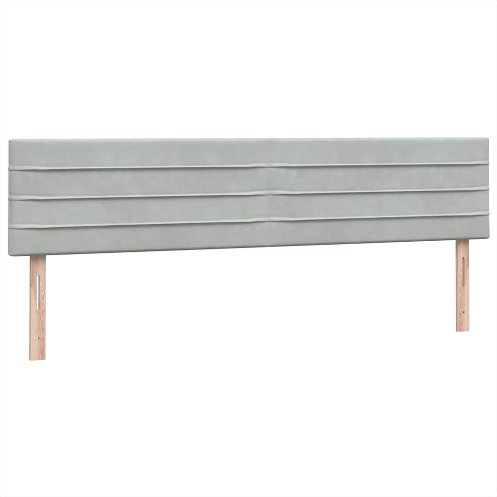 Box Spring κρεβάτι με στρώμα ανοιχτό γκρι 200x210 cm Βελούδινο - Pakobazaar