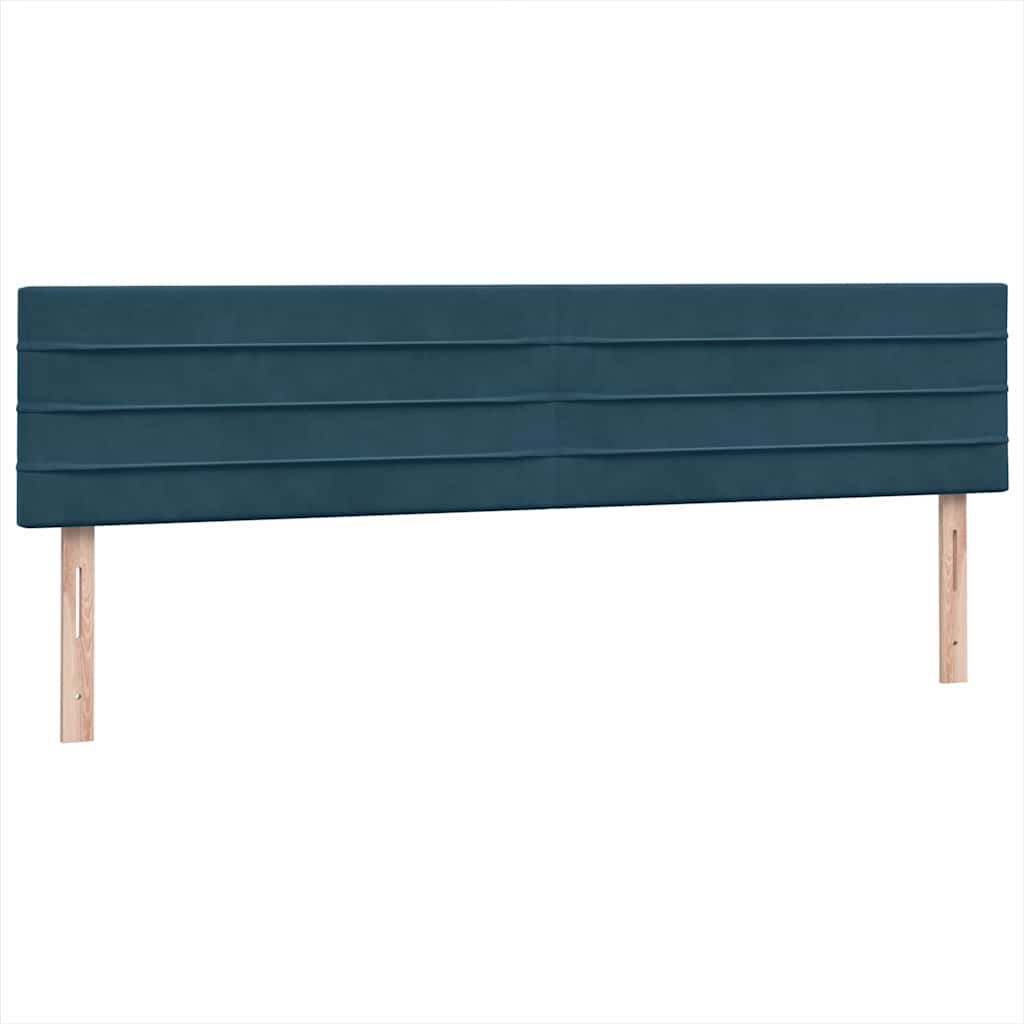 Κρεβάτι Boxspring με Στρώμα Σκούρο Μπλε 200x220 εκ. Βελούδινο - Pakobazaar