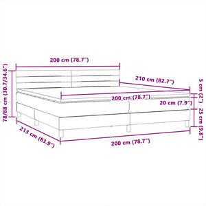 Κρεβάτι Boxspring με Στρώμα Ροζ 200x210 εκ. Βελούδινο