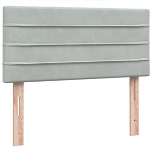Box Spring κρεβάτι με στρώμα ανοιχτό γκρι 80x220 cm Βελούδινο
