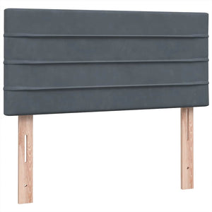 Κρεβάτι Boxspring με Στρώμα Σκούρο Γκρι 90x220 εκ. Βελούδινο