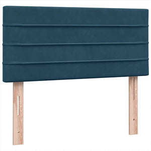 Κρεβάτι Boxspring με Στρώμα Σκούρο Μπλε 90x220 εκ. Βελούδινο