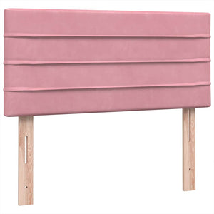 Κρεβάτι Boxspring με Στρώμα Ροζ 90x220 εκ. Βελούδινο