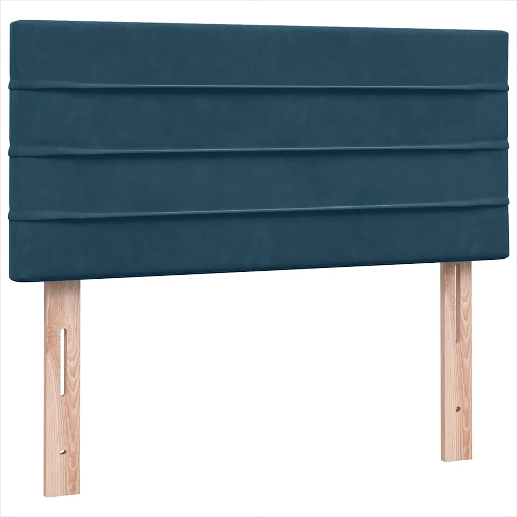 Box Spring κρεβάτι με στρώμα σκούρο μπλε 100x220 cm Βελούδινο - Pakobazaar
