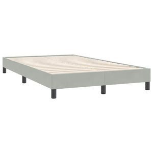 Κρεβάτι Boxspring με Στρώμα Ανοιχτό Γκρι 120x220 εκ. Βελούδινο - Pakobazaar