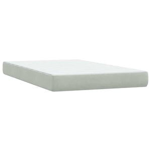 Κρεβάτι Boxspring με Στρώμα Ανοιχτό Γκρι 120x220 εκ. Βελούδινο - Pakobazaar