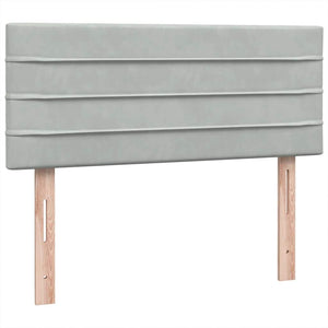 Κρεβάτι Boxspring με Στρώμα Ανοιχτό Γκρι 120x220 εκ. Βελούδινο - Pakobazaar