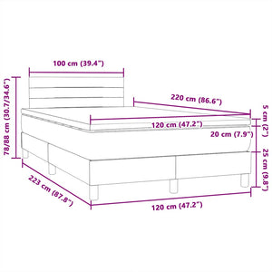 Box Spring Κρεβάτι με στρώμα Μαύρο 120x220 cm Βελούδινο