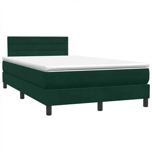 Box Spring κρεβάτι με στρώμα σκούρο πράσινο 120x220cm Βελούδινο