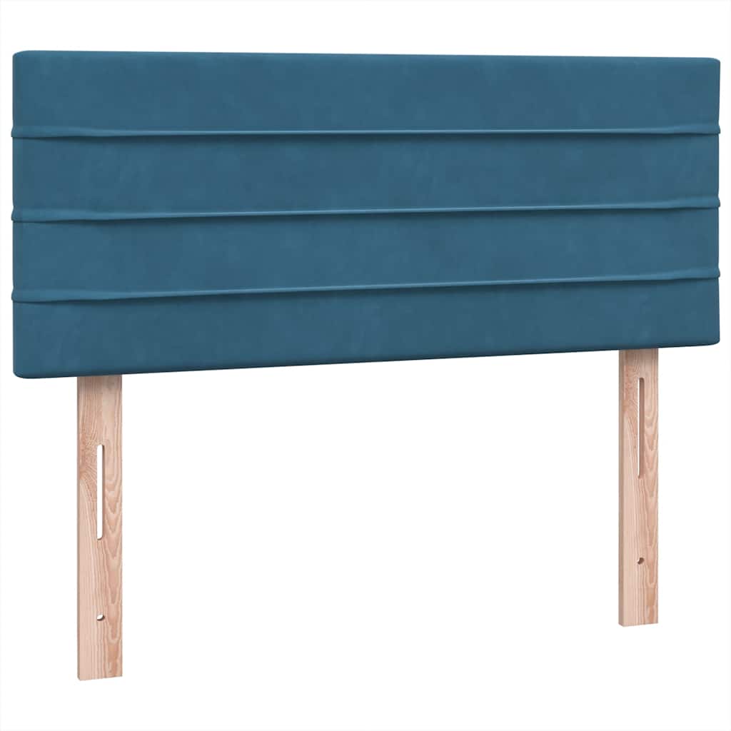 Box Spring κρεβάτι με στρώμα σκούρο μπλε 120x220 cm Βελούδινο