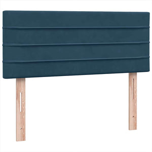 Box Spring κρεβάτι με στρώμα σκούρο μπλε 120x220 cm Βελούδινο