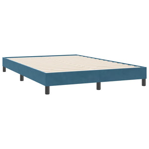 Box Spring κρεβάτι με στρώμα σκούρο μπλε 140x220 cm Βελούδινο - Pakobazaar