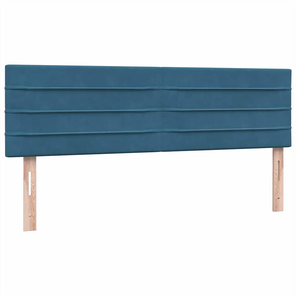 Box Spring κρεβάτι με στρώμα σκούρο μπλε 140x220 cm Βελούδινο - Pakobazaar