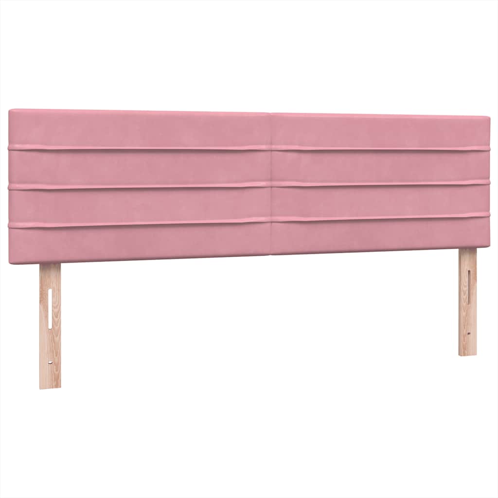 Box Spring κρεβάτι με στρώμα ροζ 140x220 cm Βελούδινο