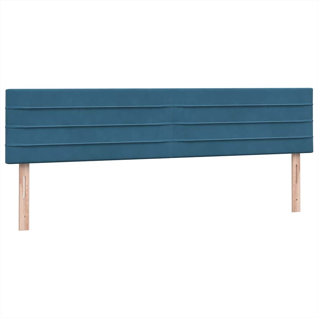 Box Spring κρεβάτι με στρώμα σκούρο μπλε 180x220 cm Βελούδινο