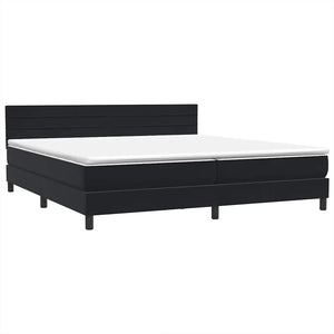 Box Spring Κρεβάτι με στρώμα Μαύρο 200x220 cm Βελούδινο - Pakobazaar