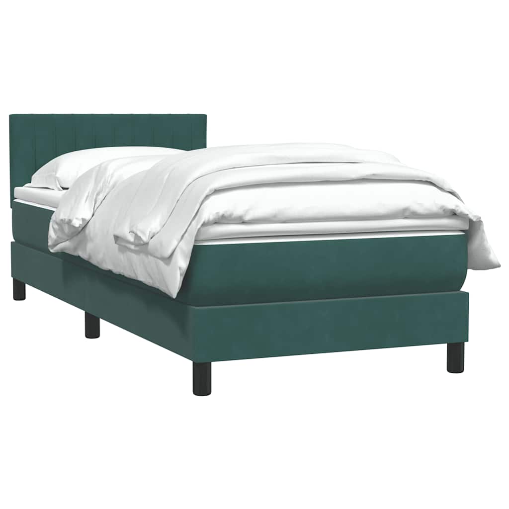 Box Spring Κρεβάτι με στρώμα Σκούρο πράσινο 80x210 cm Velvet - Pakobazaar