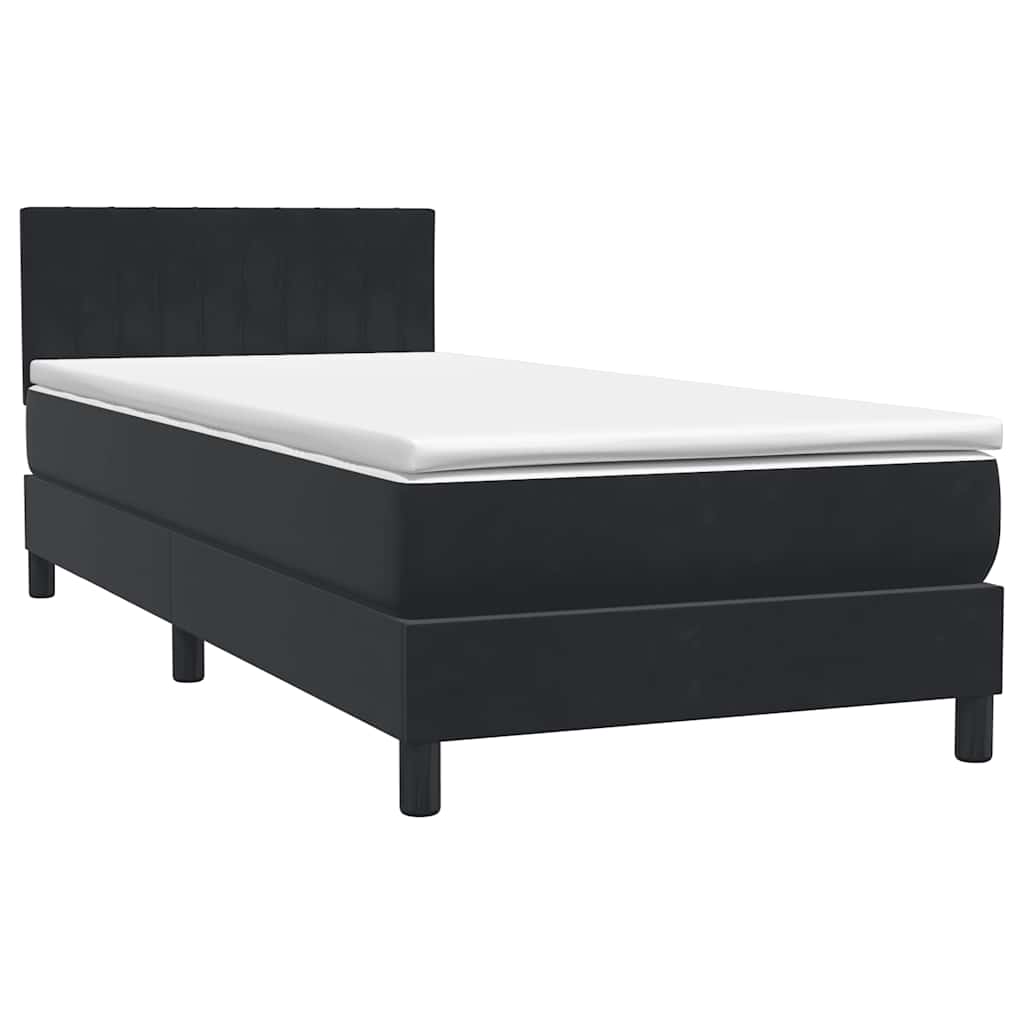 Box Spring Κρεβάτι με στρώμα Μαύρο 100x210 cm Βελούδινο - Pakobazaar
