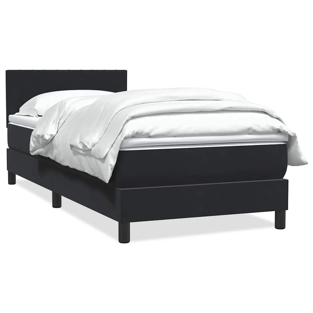 Box Spring Κρεβάτι με στρώμα Μαύρο 100x210 cm Βελούδινο - Pakobazaar
