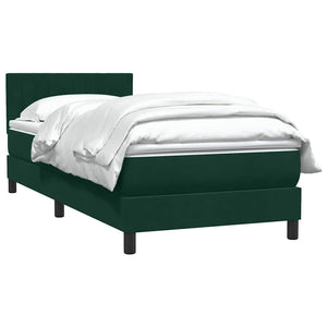 Κρεβάτι Boxspring με Στρώμα Σκούρο Πράσινο 100x210εκ. Βελούδινο - Pakobazaar