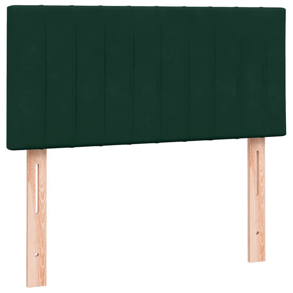 Κρεβάτι Boxspring με Στρώμα Σκούρο Πράσινο 100x210εκ. Βελούδινο - Pakobazaar