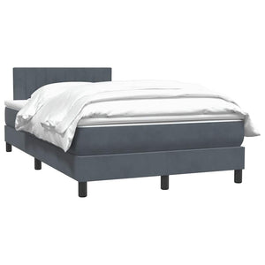 Κρεβάτι Boxspring με Στρώμα Σκούρο Γκρι 120x210 εκ. Βελούδινο - Pakobazaar