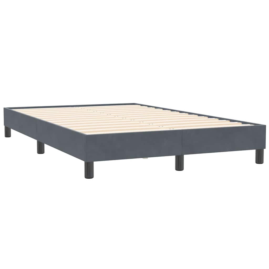 Κρεβάτι Boxspring με Στρώμα Σκούρο Γκρι 120x210 εκ. Βελούδινο