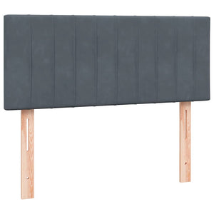Κρεβάτι Boxspring με Στρώμα Σκούρο Γκρι 120x210 εκ. Βελούδινο - Pakobazaar