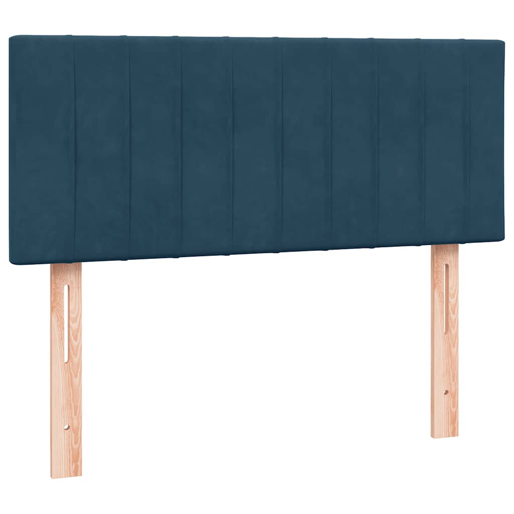Κρεβάτι Boxspring με Στρώμα Σκούρο Μπλε 120x210 εκ. Βελούδινο - Pakobazaar