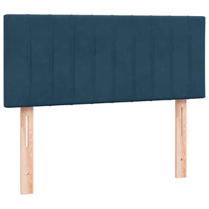 Κρεβάτι Boxspring με Στρώμα Σκούρο Μπλε 120x210 εκ. Βελούδινο - Pakobazaar
