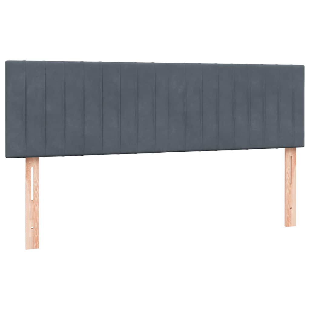 Κρεβάτι Boxspring με Στρώμα Σκούρο Γκρι 160x210 εκ. Βελούδινο