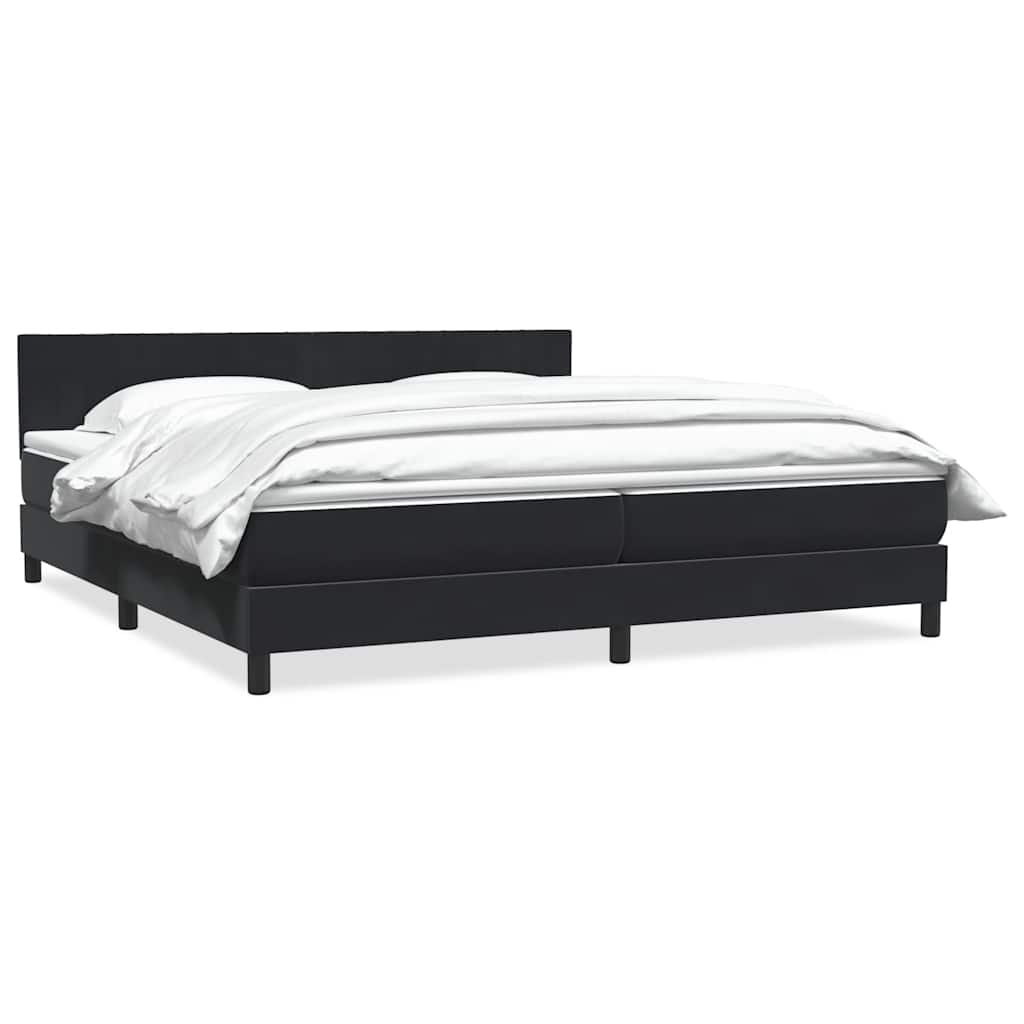 Κρεβάτι Boxspring με Στρώμα Μαύρο 180x210 εκ. Βελούδινο