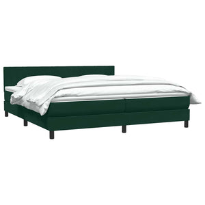 Κρεβάτι Boxspring με Στρώμα Σκούρο Πράσινο 180x210εκ. Βελούδινο