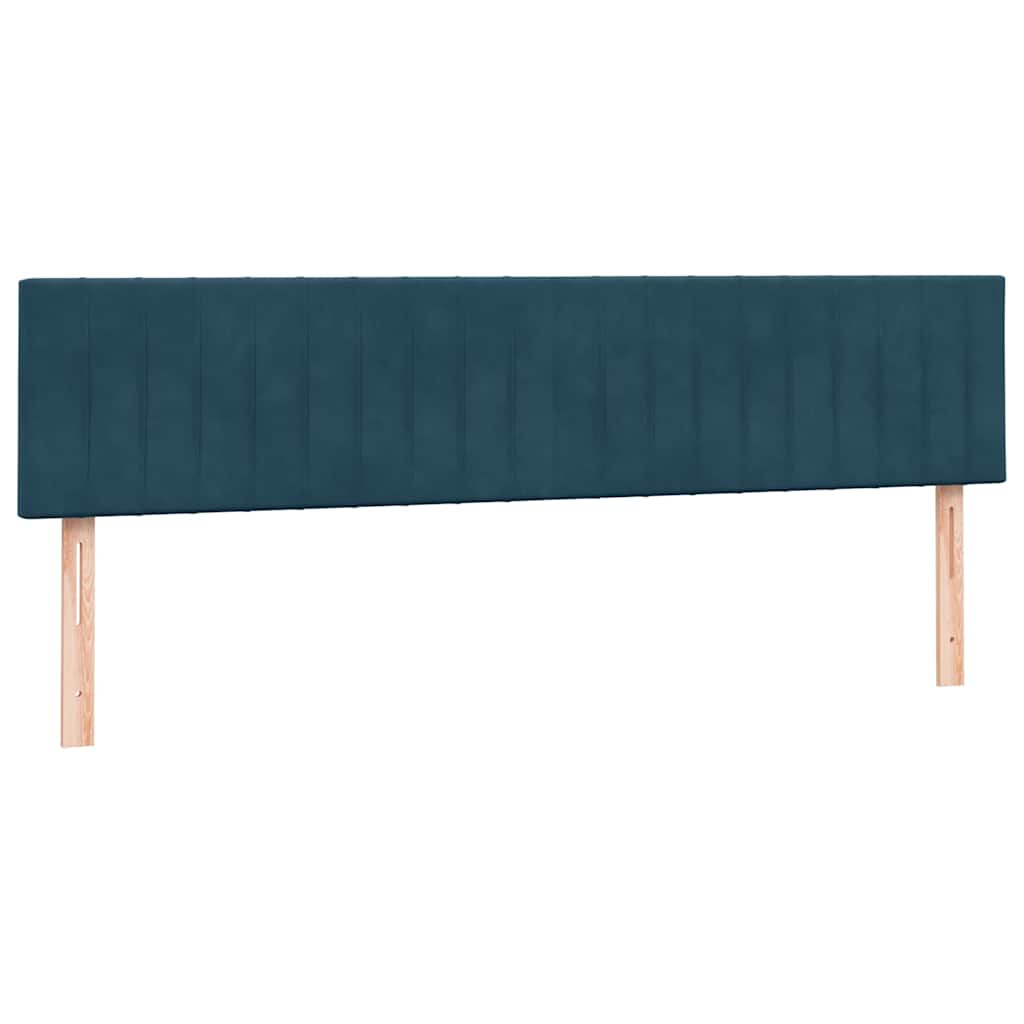 Κρεβάτι Boxspring με Στρώμα Σκούρο Μπλε 180x210 εκ. Βελούδινο - Pakobazaar