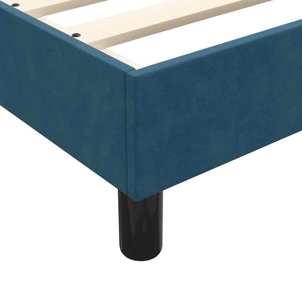 Κρεβάτι Boxspring με Στρώμα Σκούρο Μπλε 180x210 εκ. Βελούδινο - Pakobazaar