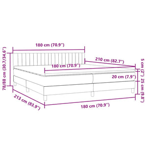 Κρεβάτι Boxspring με Στρώμα Ροζ 180x210 εκ. Βελούδινο